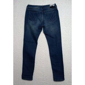 AKDMKS JEANS Women's Size 7 Dark Wash Embroidered Straight Tapered Leg